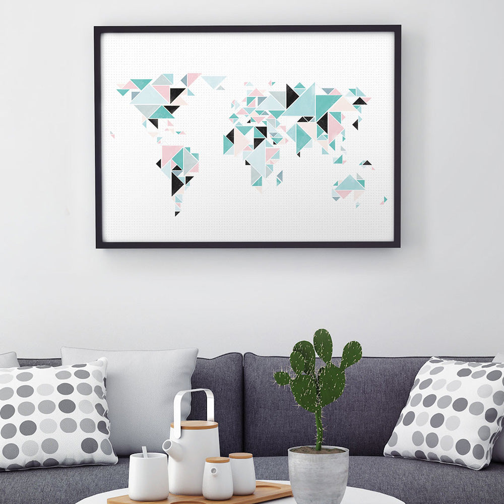 Carte triangulaire | CARTE DU MONDE graphique | Cartes impressionnantes