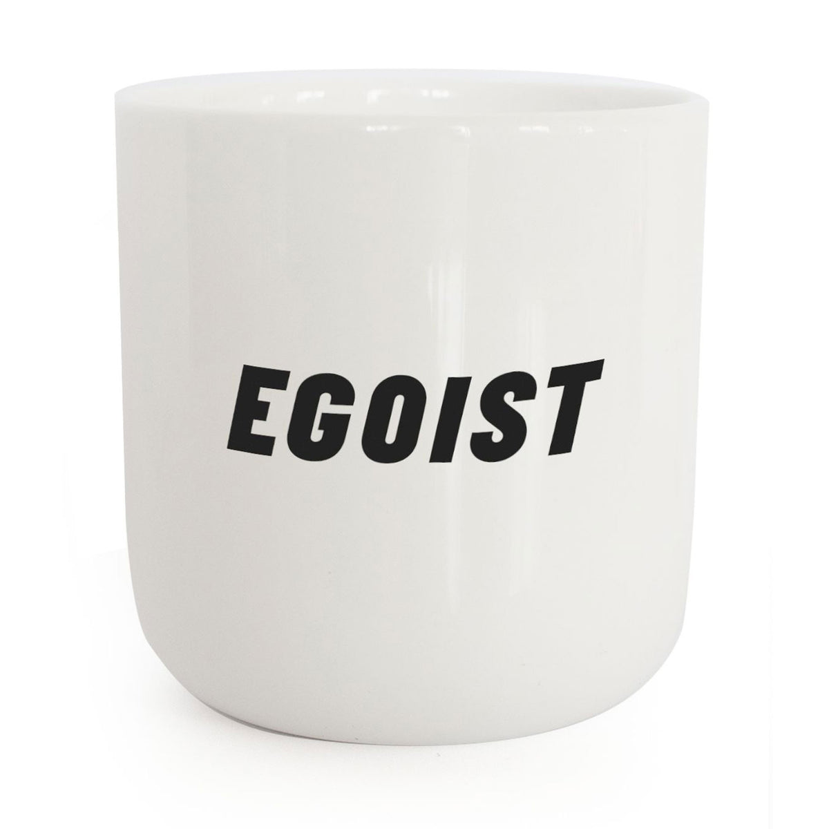 EGOIST | white coffee & tea MUG with black typo | Attitude Collection | PLTY