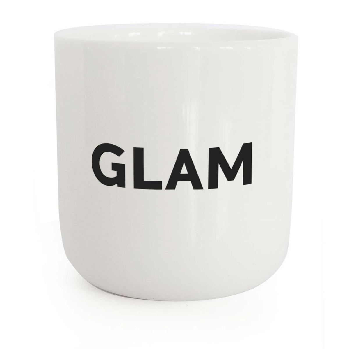 GLAM | white coffee & tea MUG with black typo | Beat Collection | PLTY
