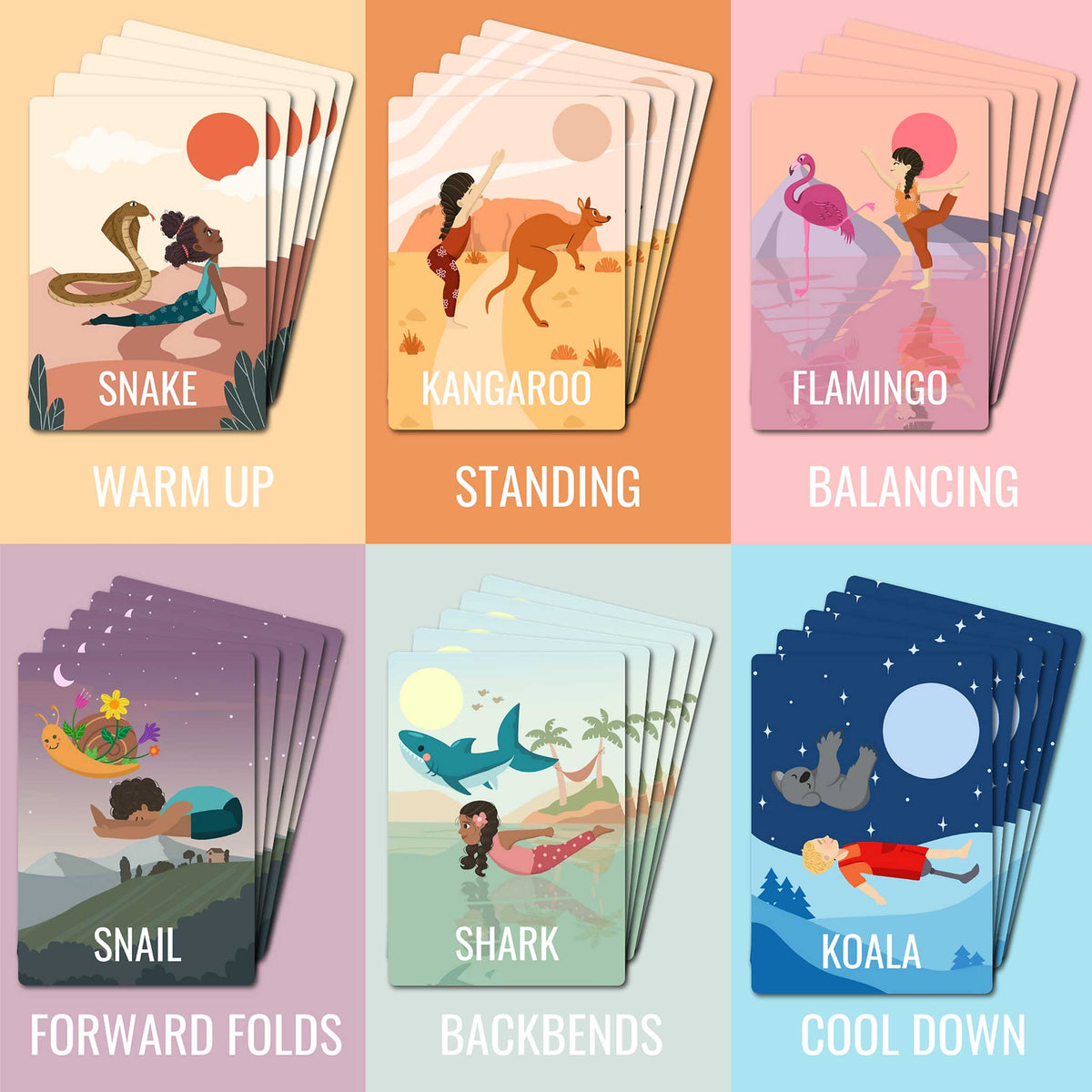 YOGA POUR ENFANTS | JEU DE CARTES | 30 EXERCICES DE YOGA pour les enfants | IMYOGI