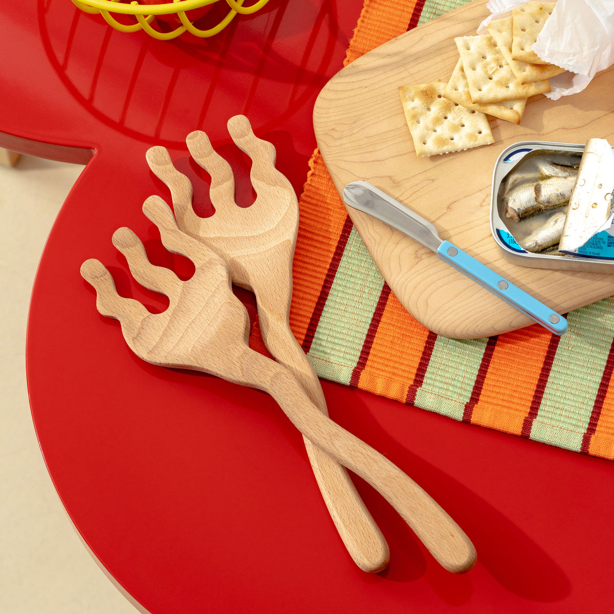 SERVING FRIENDS Wavy | WOODEN SPOONS & SALAD SERVER | Selena Liu | Areaware