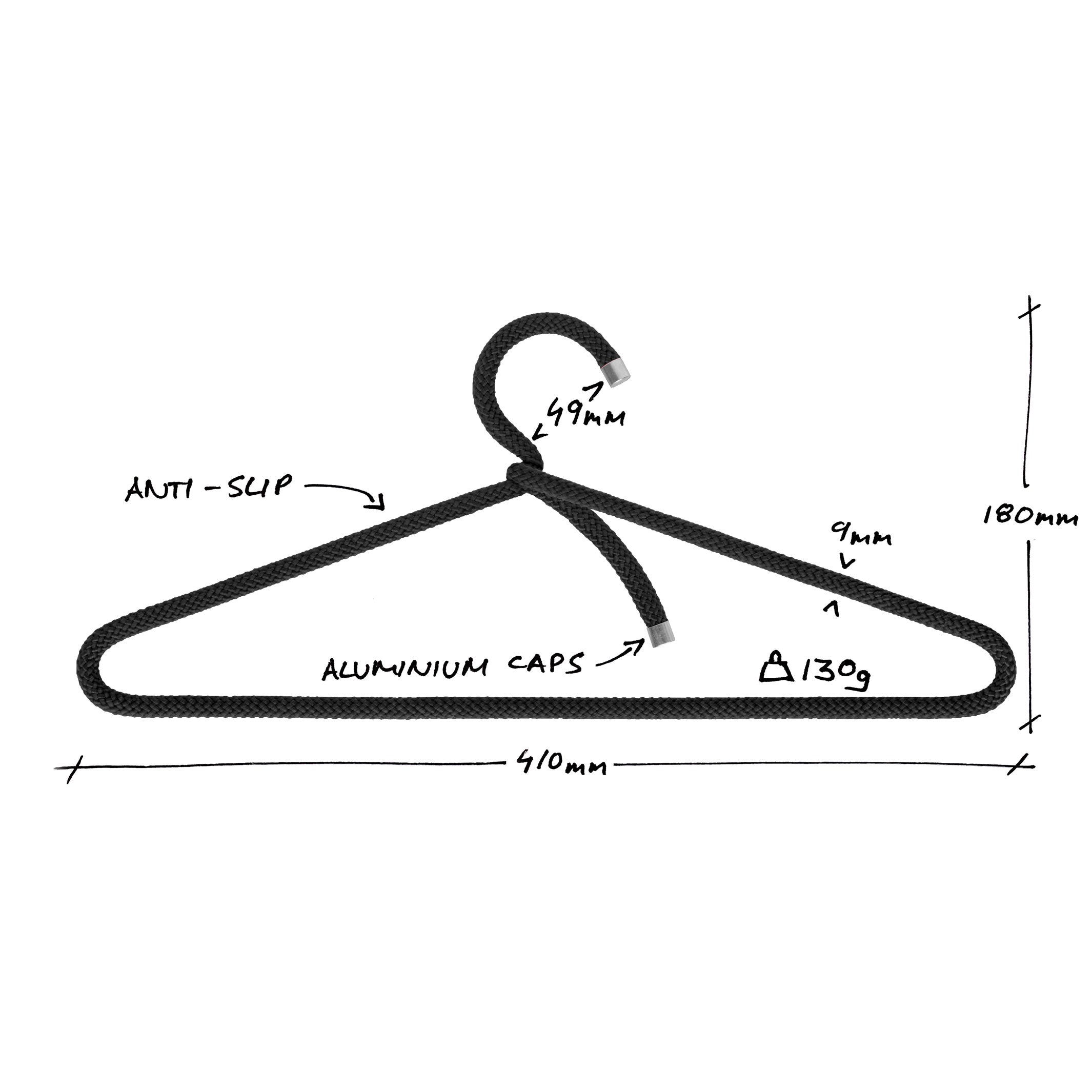 ROPE HANGER-| Textil-Kleiderbügel aus Seil - 3er Set | Peppermint Products