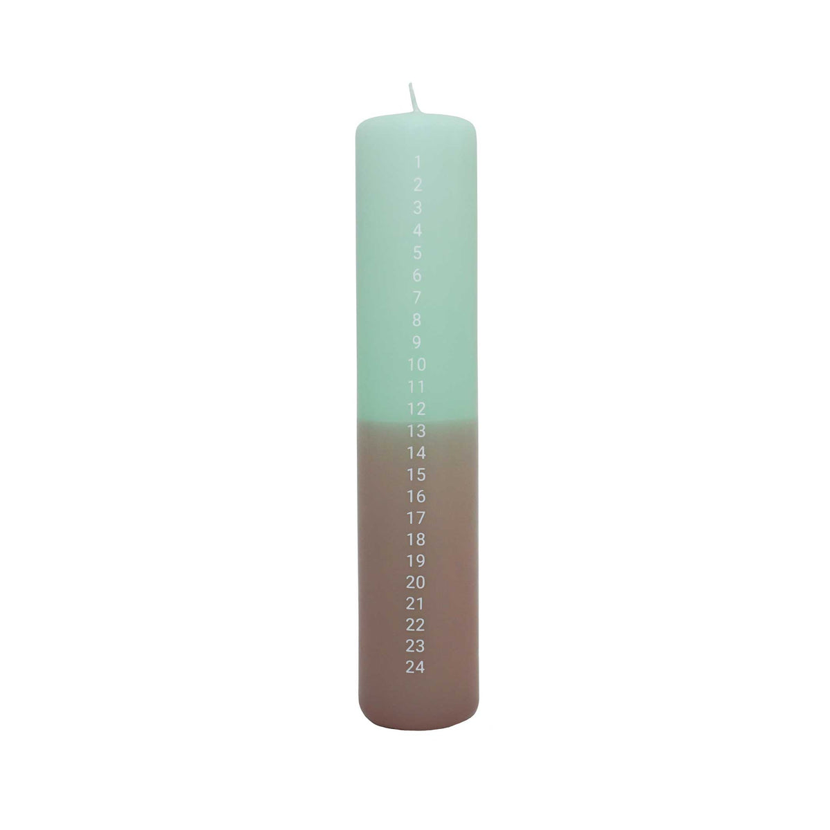 LUMIÈRE DU CALENDRIER NO. 1 | BOUGIE Compte à rebours de l’Avent et de Noël | beige menthe | ChercheursGardiens