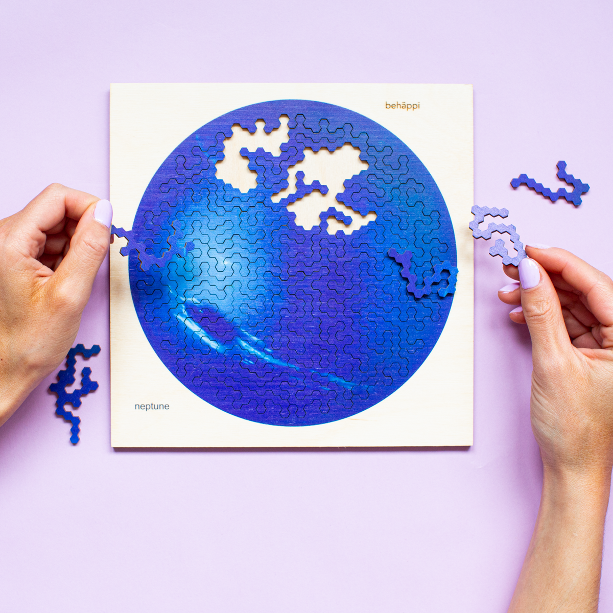 NEPTUN | Extraordinary Wooden IQ PUZZLES | Planetary Series | Level Hard | Behäppi