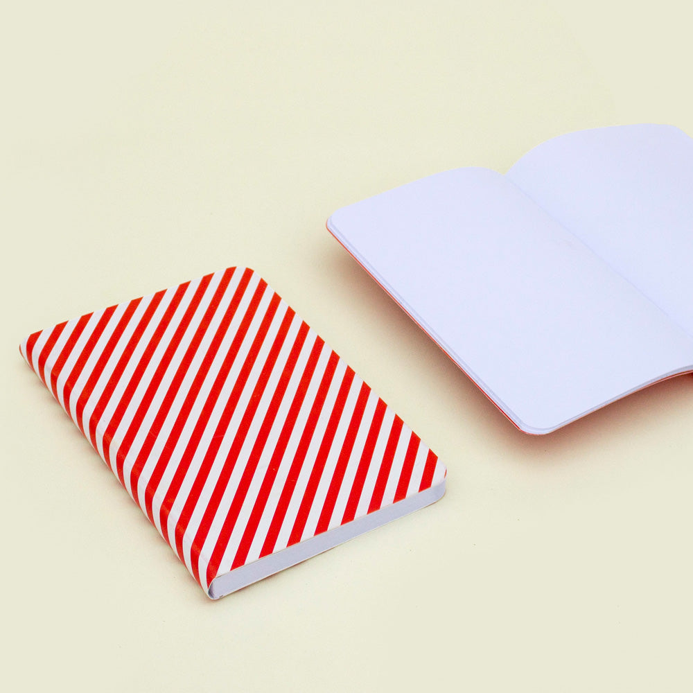 BARBER NOTES - Notizbuch rot & weiss gestreift | Octàgon Design