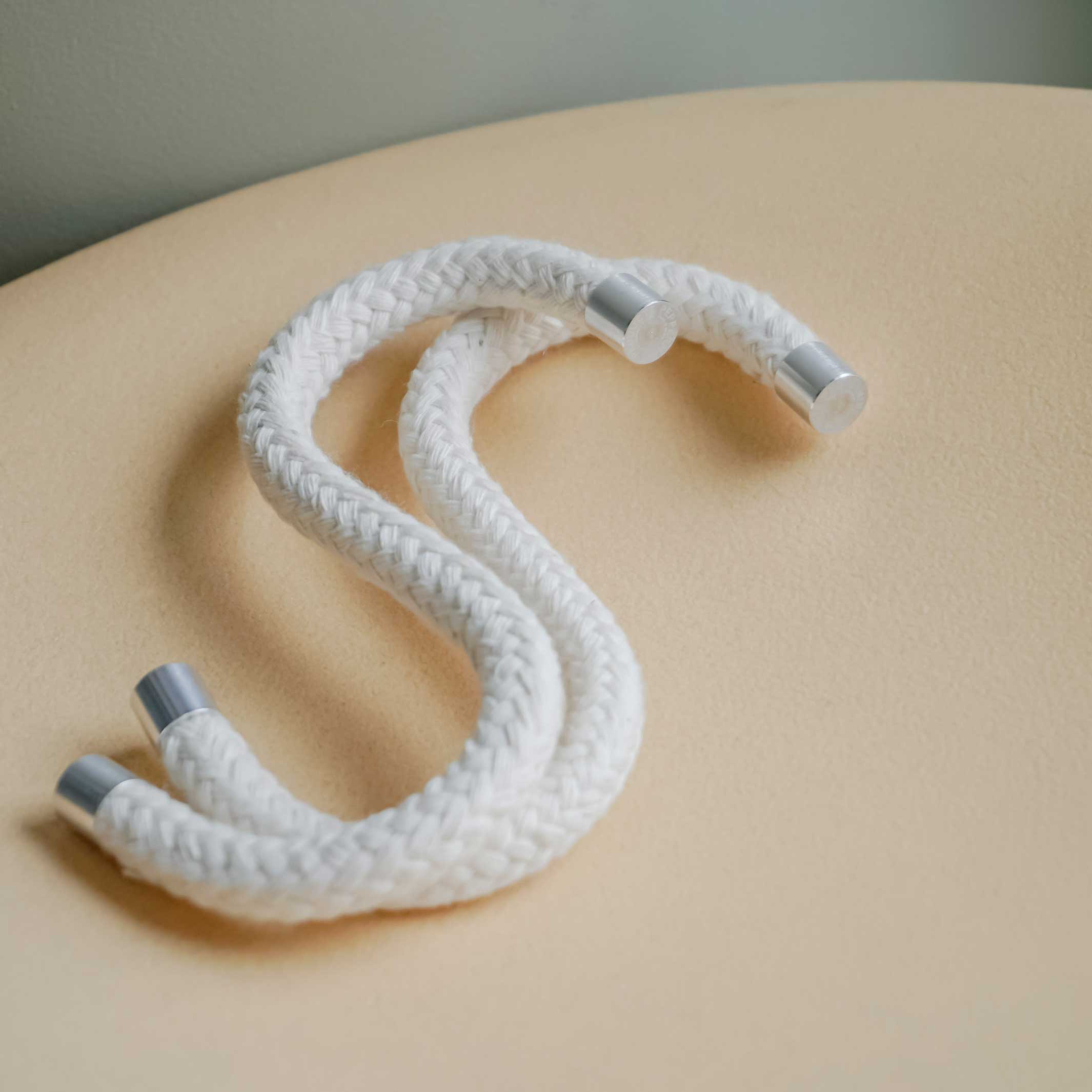 CROCHET DE CORDE Coton | CROCHETS S-CLOTHES en textile de couleur naturelle en corde | Ensemble de 5 | Produits à la menthe poivrée