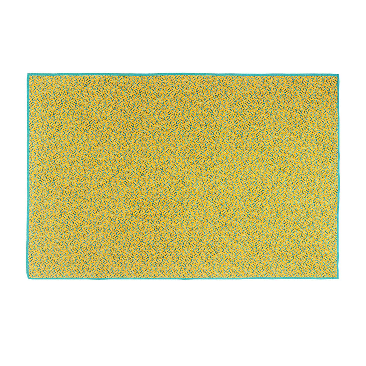 LABYRINTHE BITMAP Ocre doré | couvre-lit ocre | 180x140cm | 90% coton | Cristian Zuzunaga