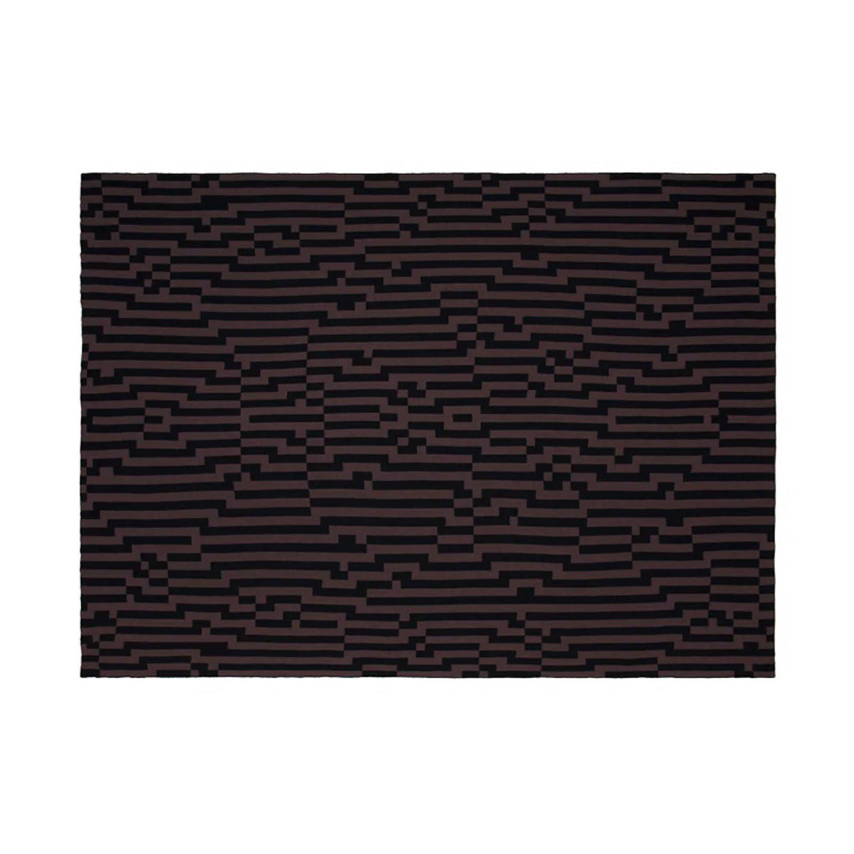 ZOOM AVANT BITMAP 6 | Couvre-lit marron et noir | 180x140 cm | 100% laine mérinos | Cristian Zuzunaga