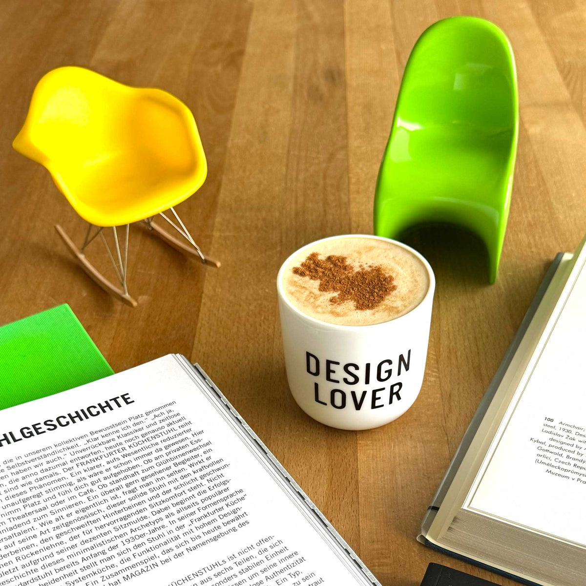 DESIGN LOVER | weisser Kaffee- & Tee-BECHER mit schwarzer Typo | PLTY