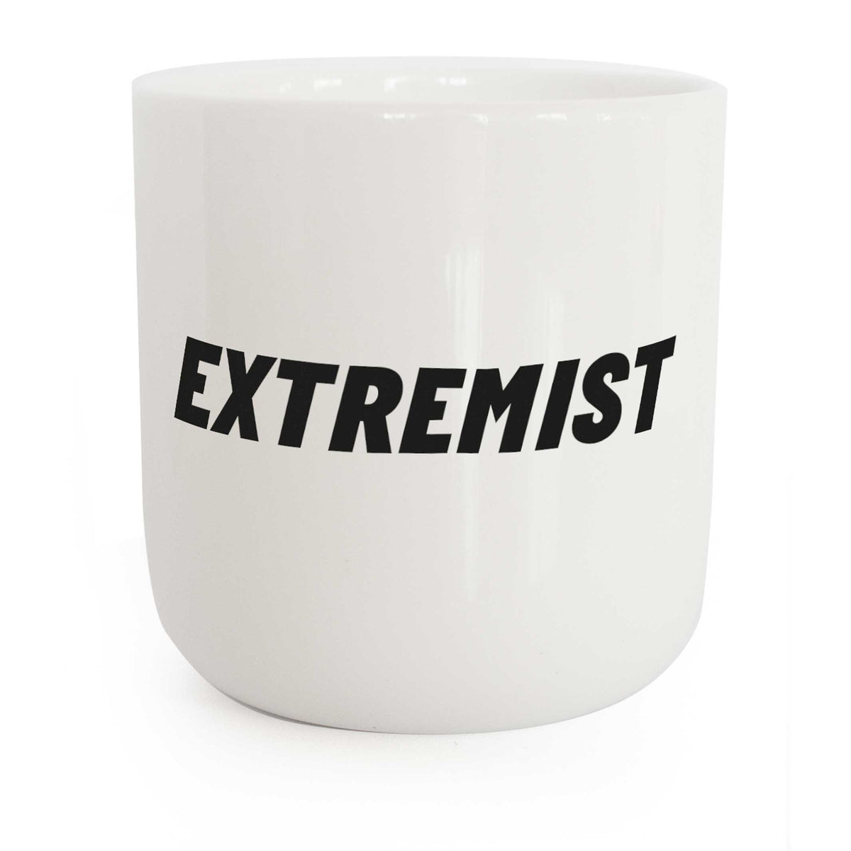 EKSTREMIST | hvid kaffe- & te-KRUS med sort typo | Attitude-serien | PLTY