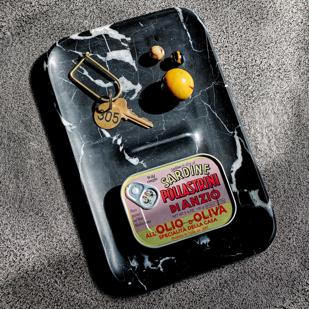 Bandeja Nocturn Catch – Mármol Marquina · 28 cm | Craighill