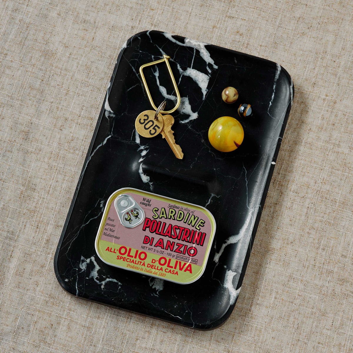 Ablage Nocturn Catch – Marquina Marmor · 28 cm | Craighill