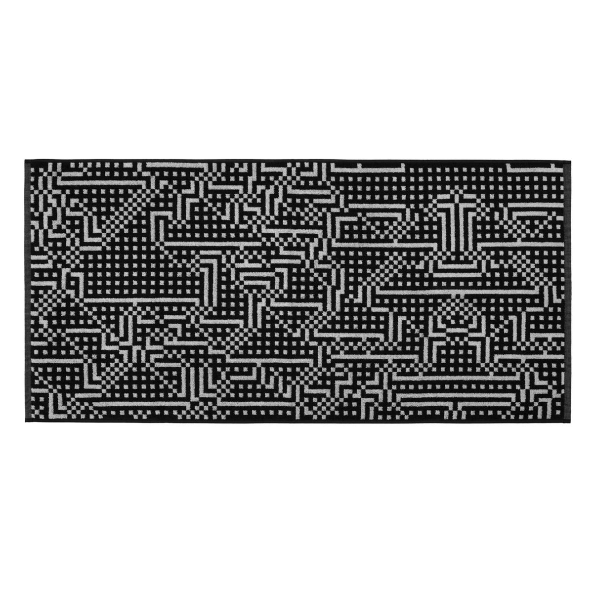 ROUTE - Black & White Towel - Bitmap Collection - 50x100 cm | Cristian Zuzunaga