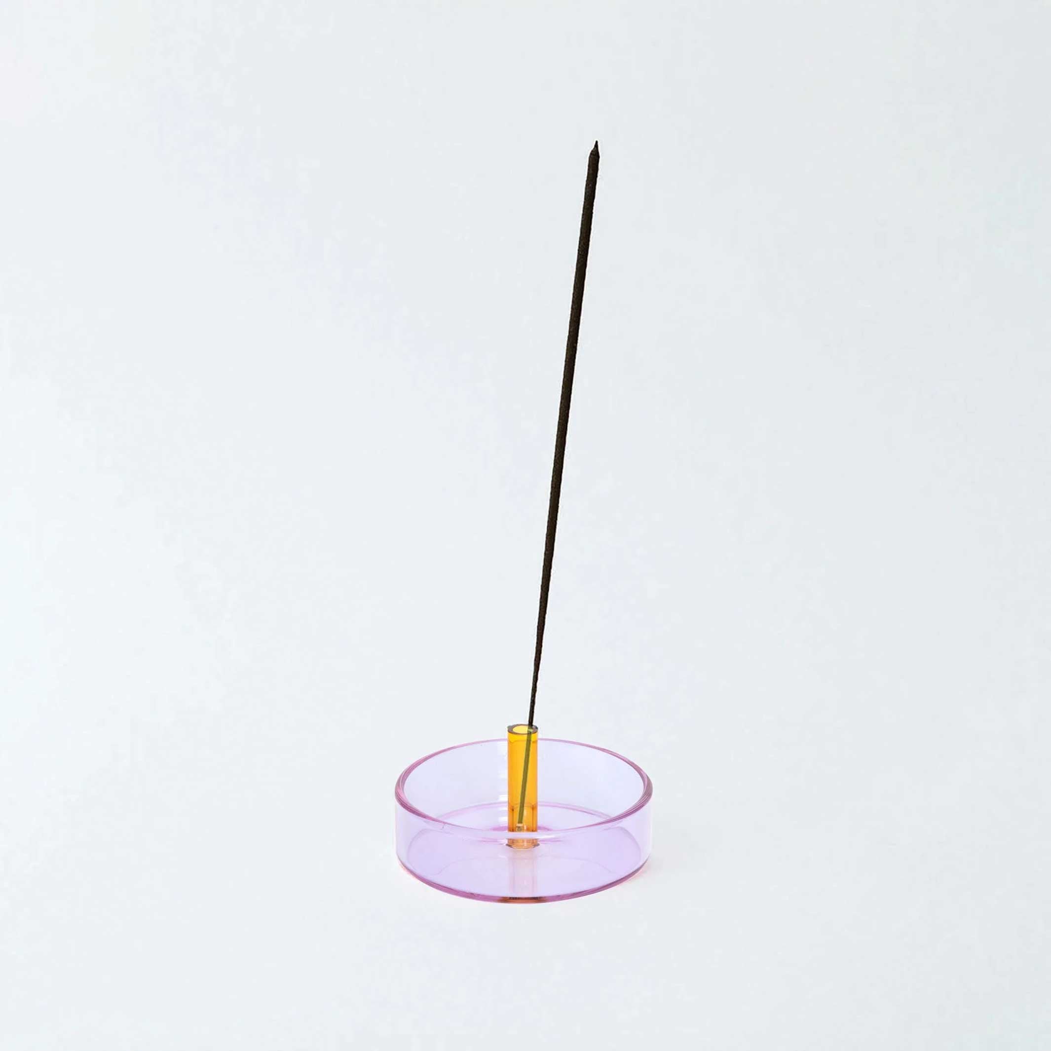 DUO TONE INCENSE - dual color Glass Incense Stick Holder | Block Design