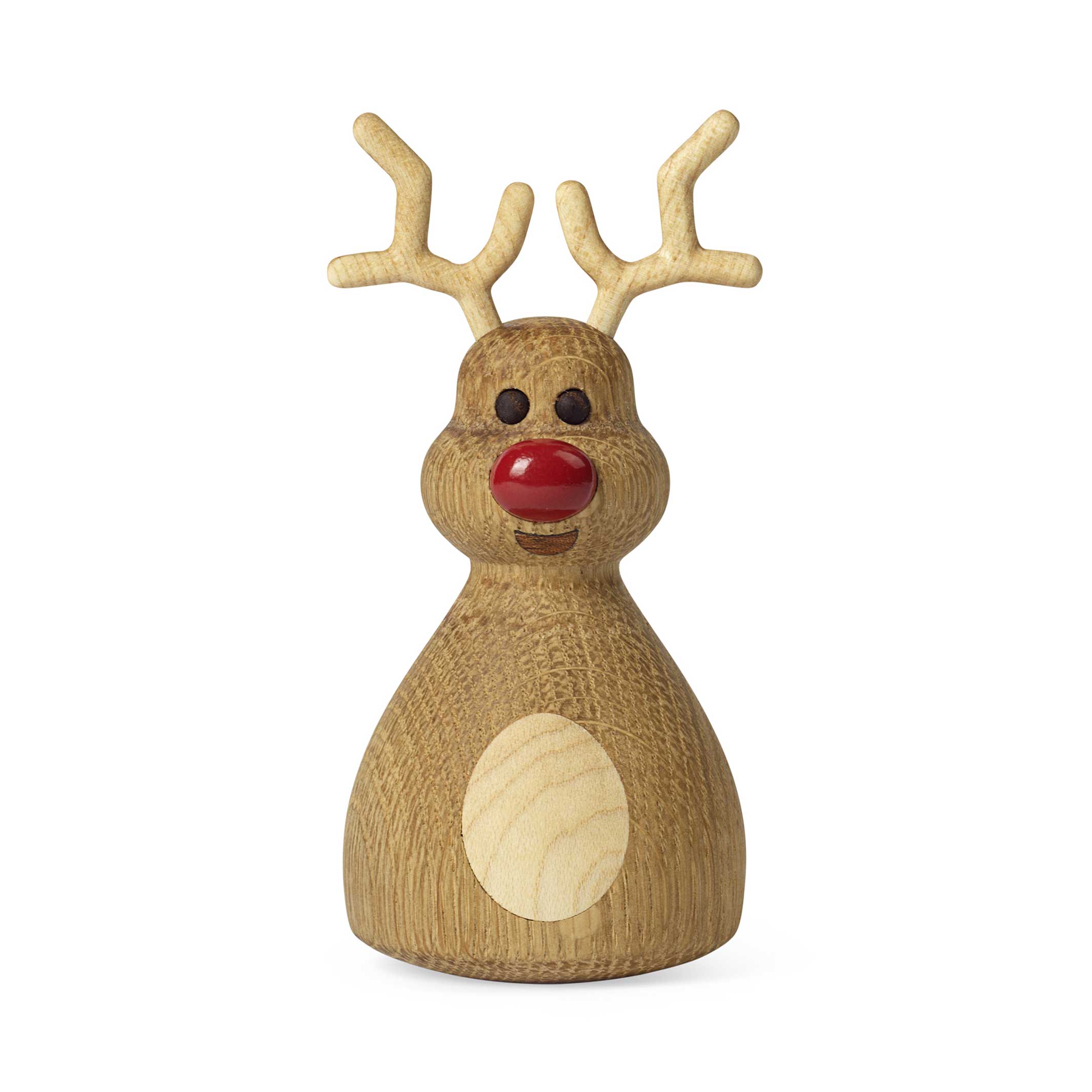 WOOZIE - Dunkles Holz-Weihnachtsdeko-Rentier - Stehaufmännchen - 12 cm hoch | Thor Høy | Spring Copenhagen