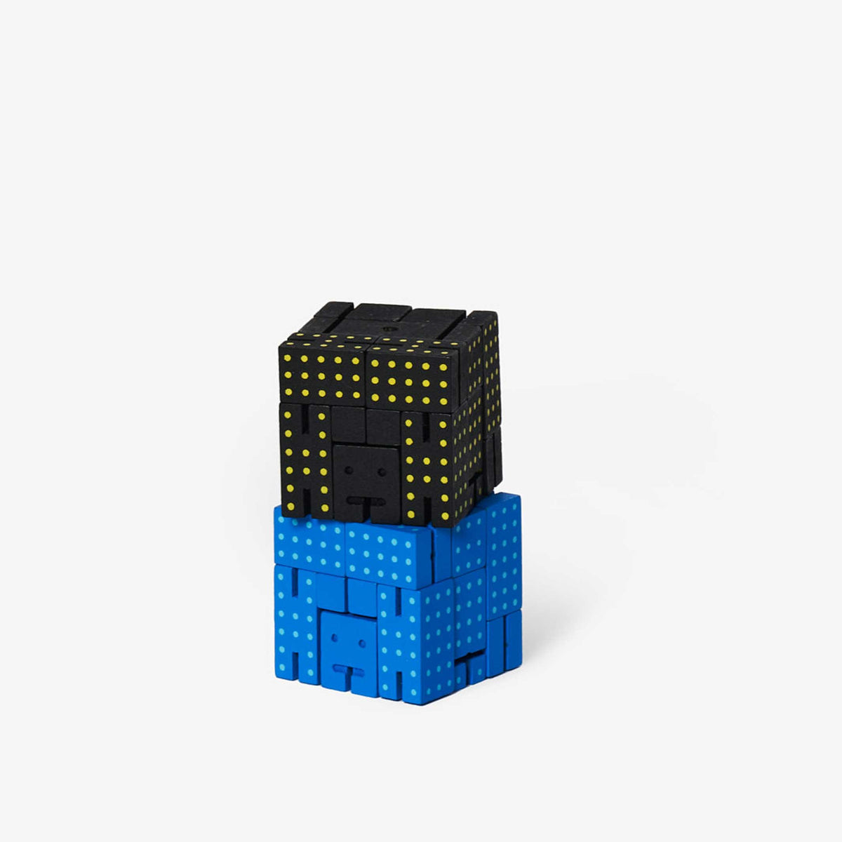 CUBEBOT® DOT Micro - Schwarz & Gelb gepunkteter 3D Puzzle Roboter | David Weeks | Areaware