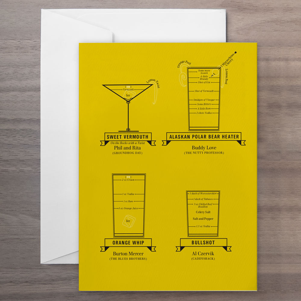COCKTAILS COMÉDIQUES | CARTE DE VOEUX | Laboratoire de graphiques pop
