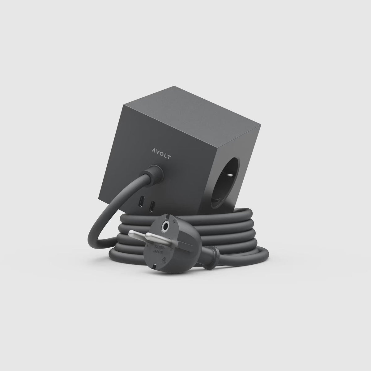 SQUARE 1 - Multiprise 3 prises - magnétique, noir CUBE - 2x USB-C 30W & câble de connexion 1,8m | Avolt