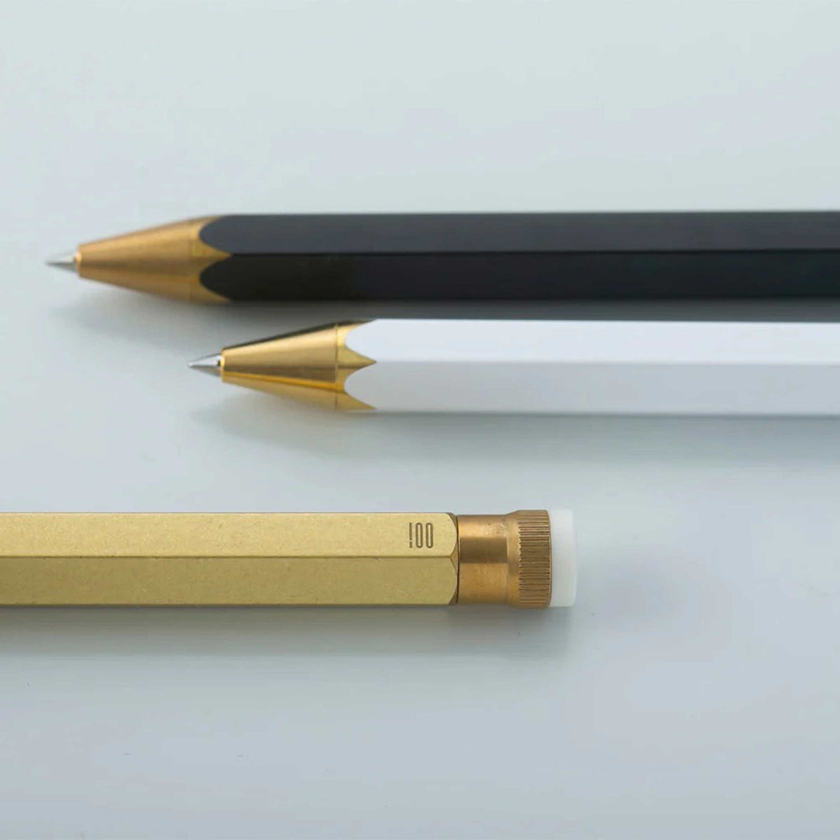 Kugelschreiber Pencillest – Messing · Weiß · 14,4 cm | 100percent