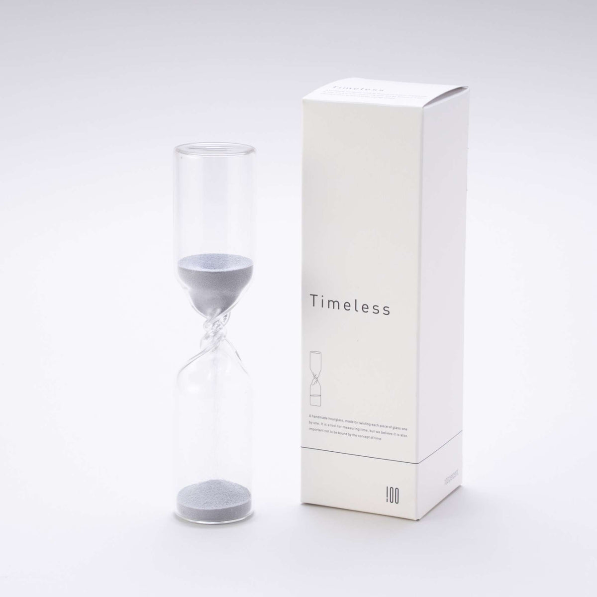 TIMELESS - meditativt timeglas uden tidstagning - mundblæst klart glas - Studio Cohaku | 100percent