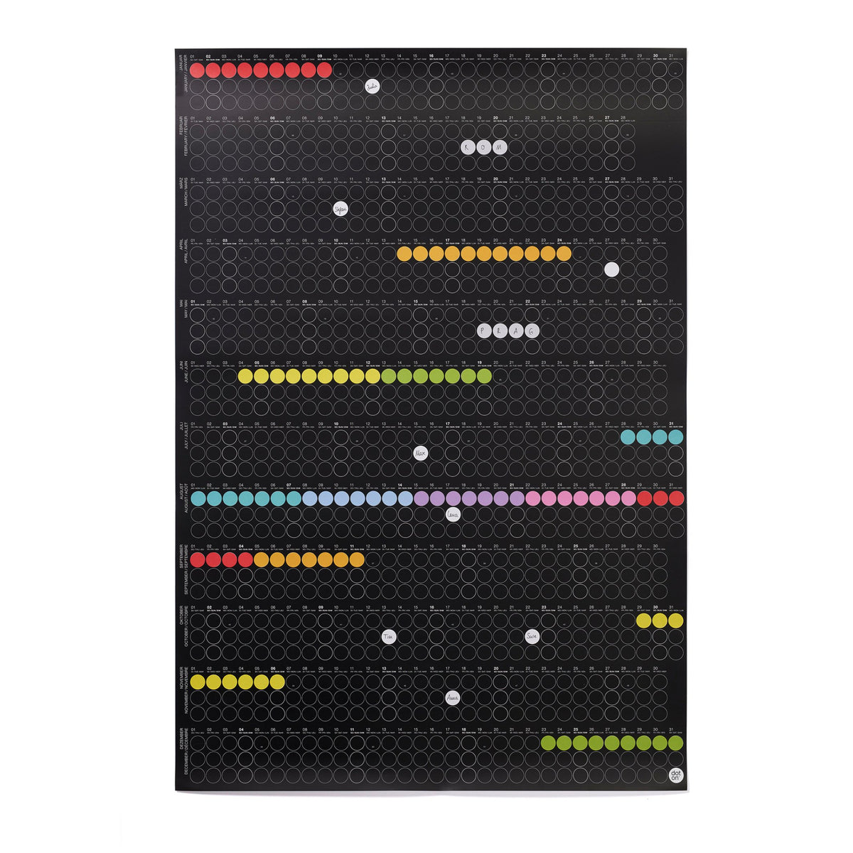 HIGH RAINBOW - Agenda annuel - Format portrait | point sur