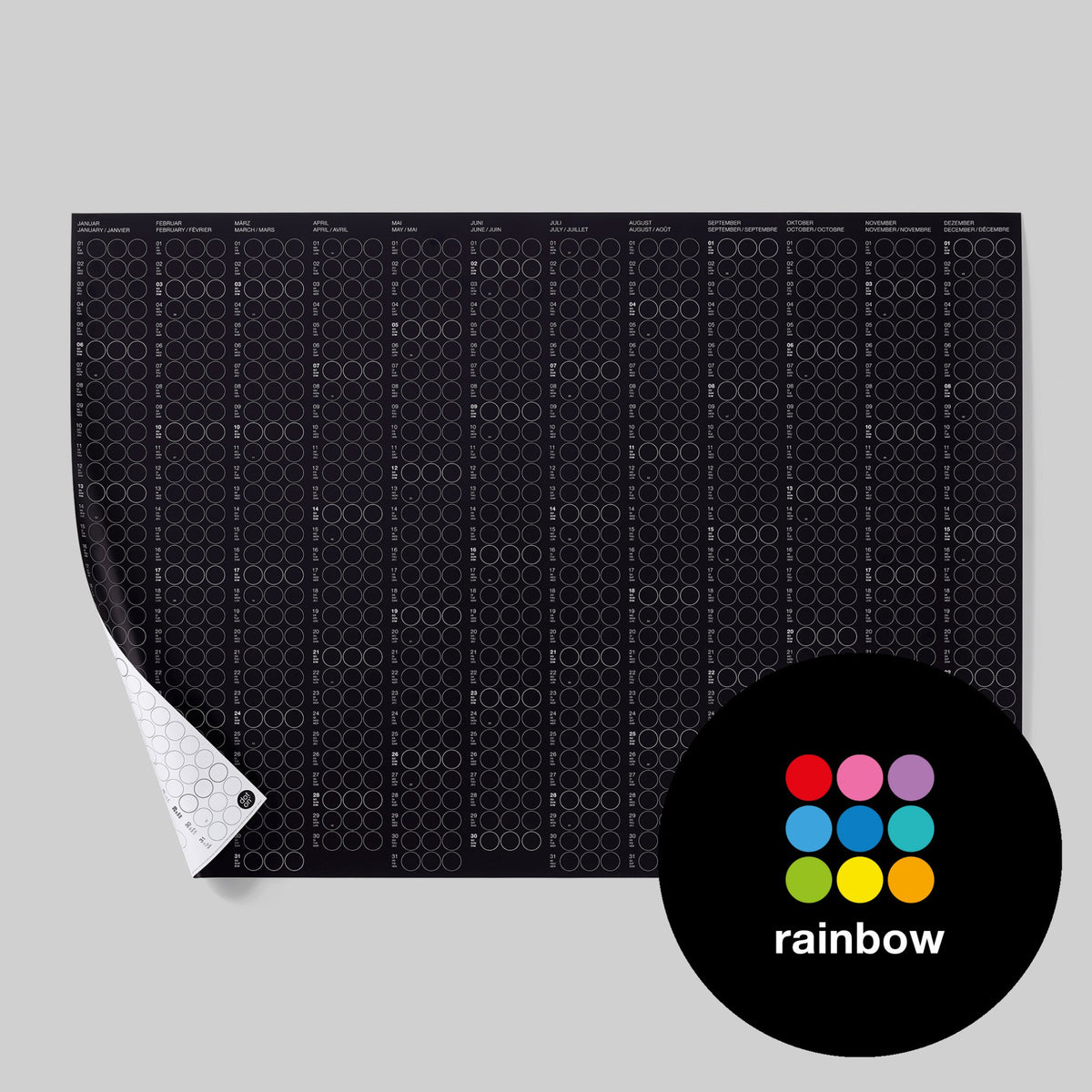 CLASSIC RAINBOW - Agenda annuel - Format paysage | point sur