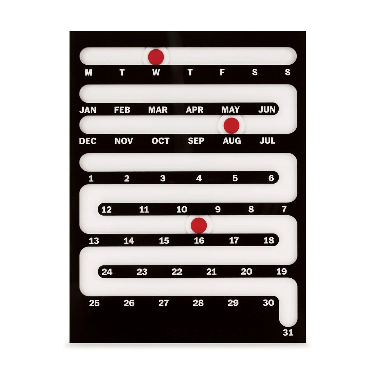 SLIDING PERPETUAL CALENDAR - Evighedskalender til væg & bord - 30x23 cm | MoMA
