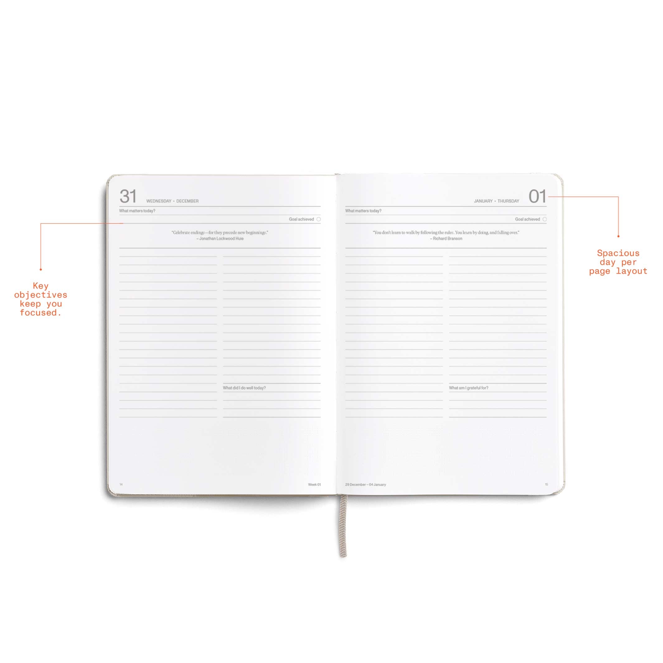 DAILY PLANNER 2026 LATTE - two-piece Daily Planner & Calendar Set - Hardcover A5 | KarstGoods