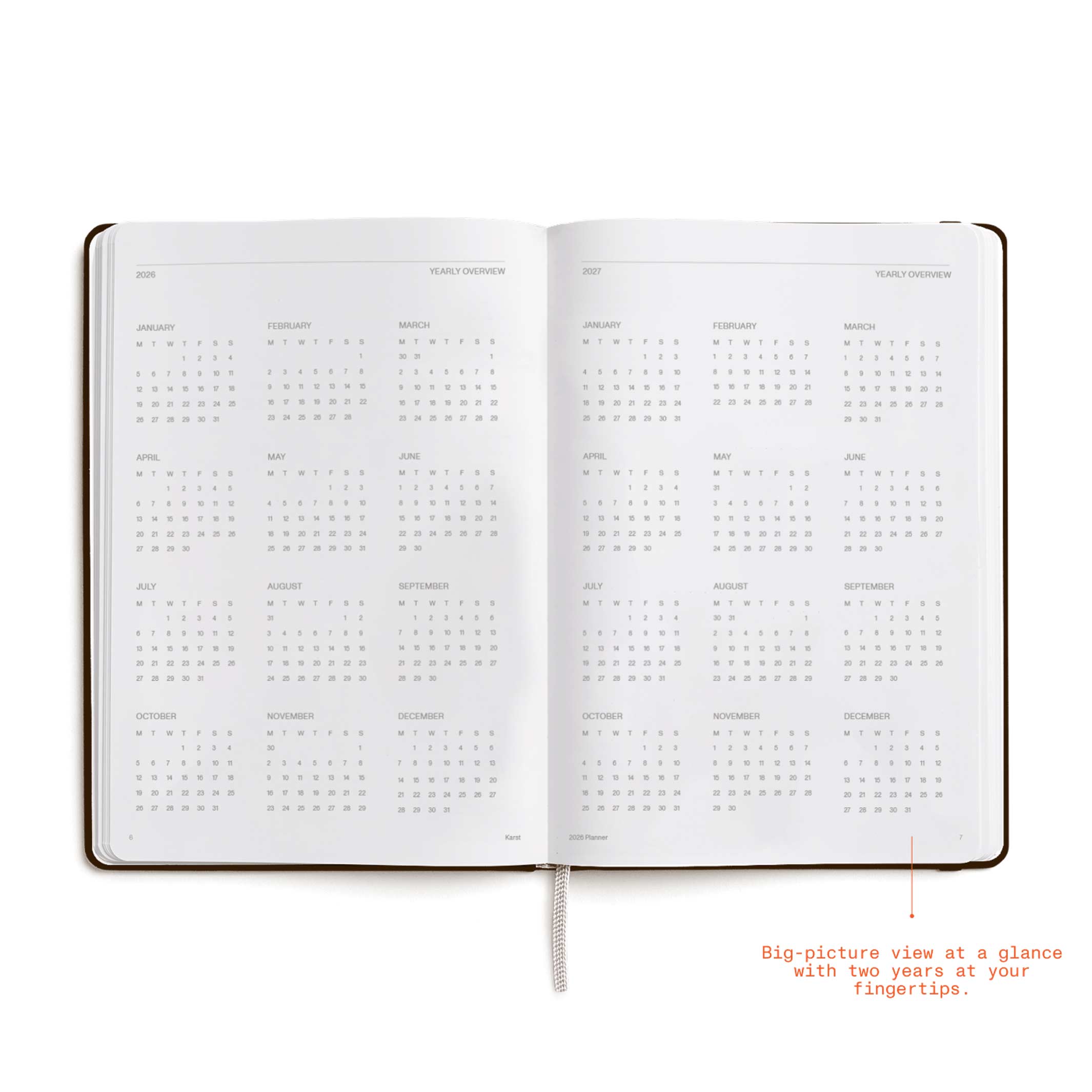 WEEKLY PLANNER 2026 ESPRESSO - Wochenplaner & Kalender - Hardcover A5 | KarstGoods