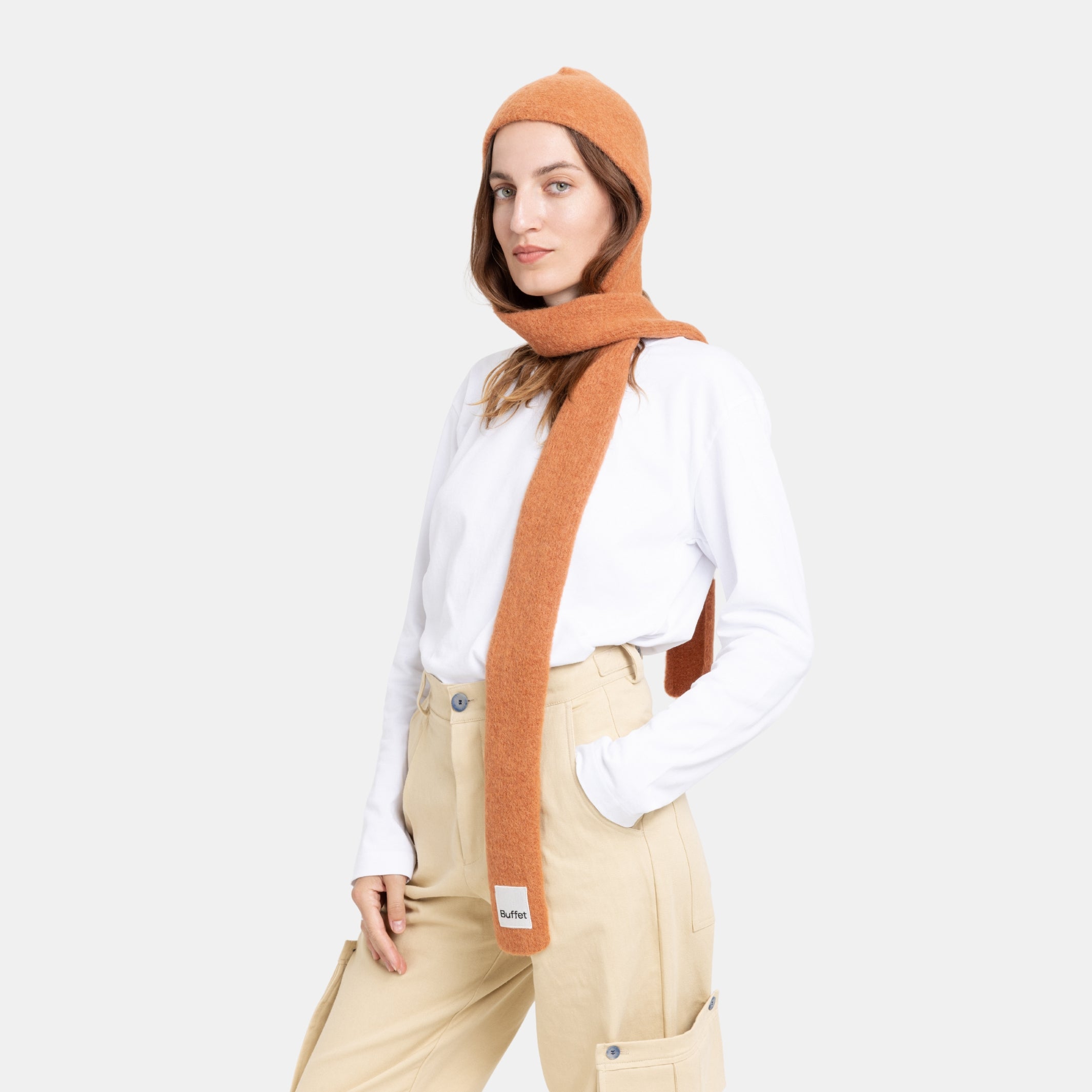ALPACA - Balaclava with scarf - Rust | Buffet Clothing