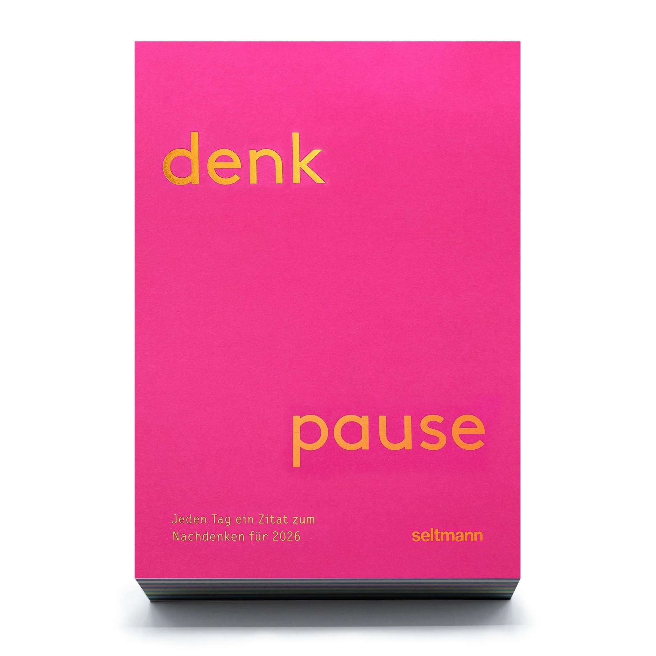 DENKPAUSE - Desk Calendar 2026 - Sturdy cardboard stand - 11.5x16 cm | seltmann+söhne