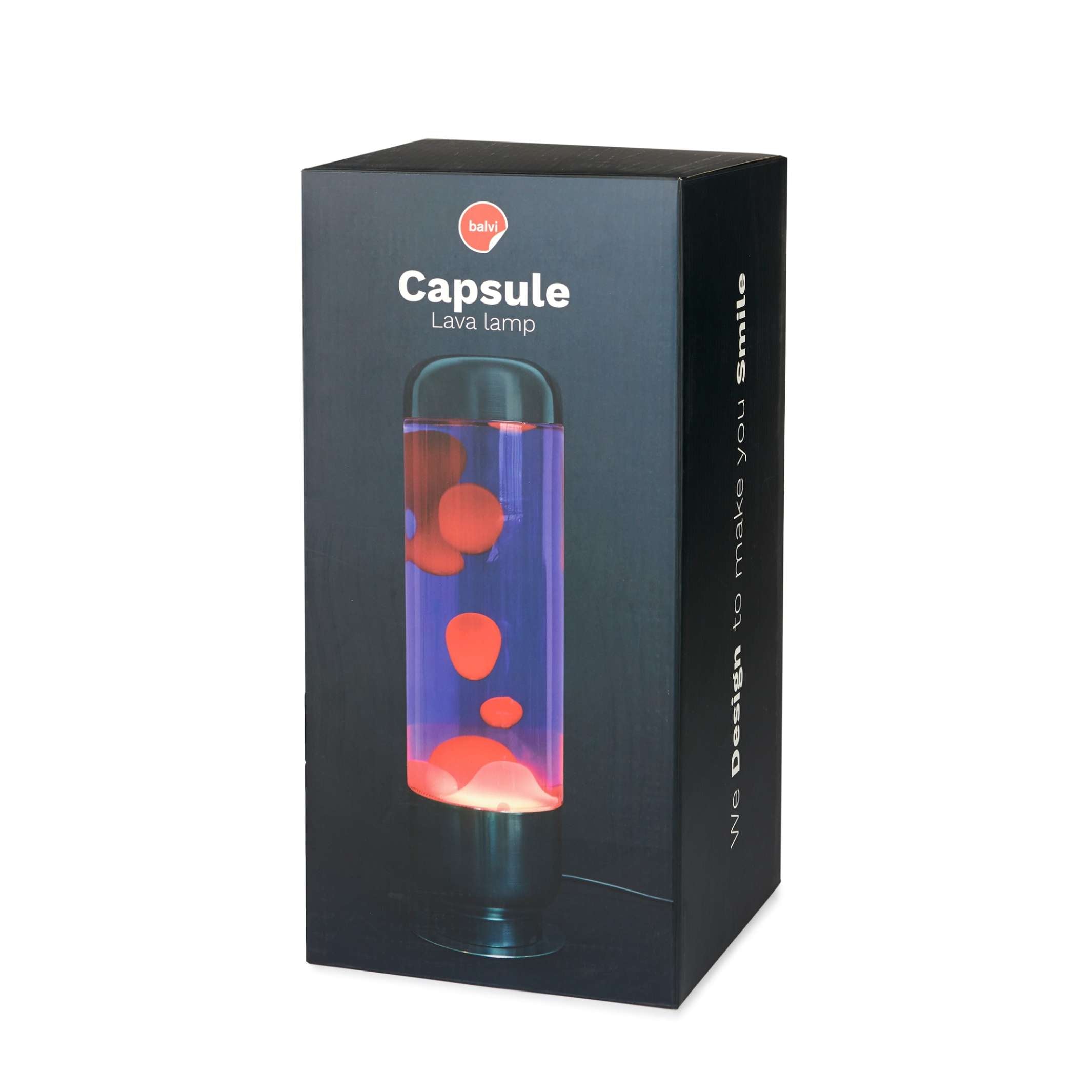 CAPSULE - Lavaleuchte - Alu-Basis rote Lava H=35cm - Lucid | Balvi