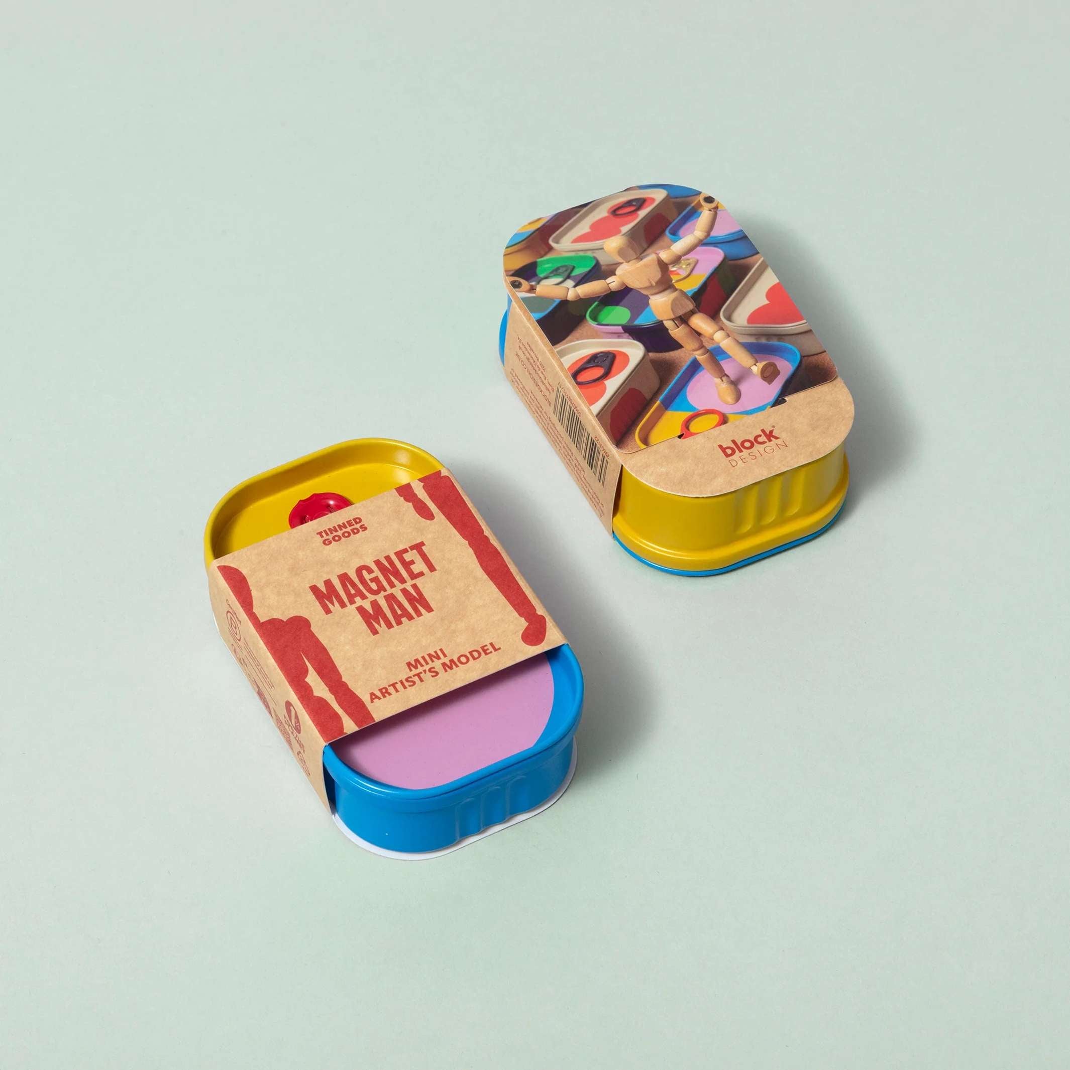MAGNET MAN - Tinned Goods - Mini Künstler-Glieder-Puppe aus Holz | Block Design