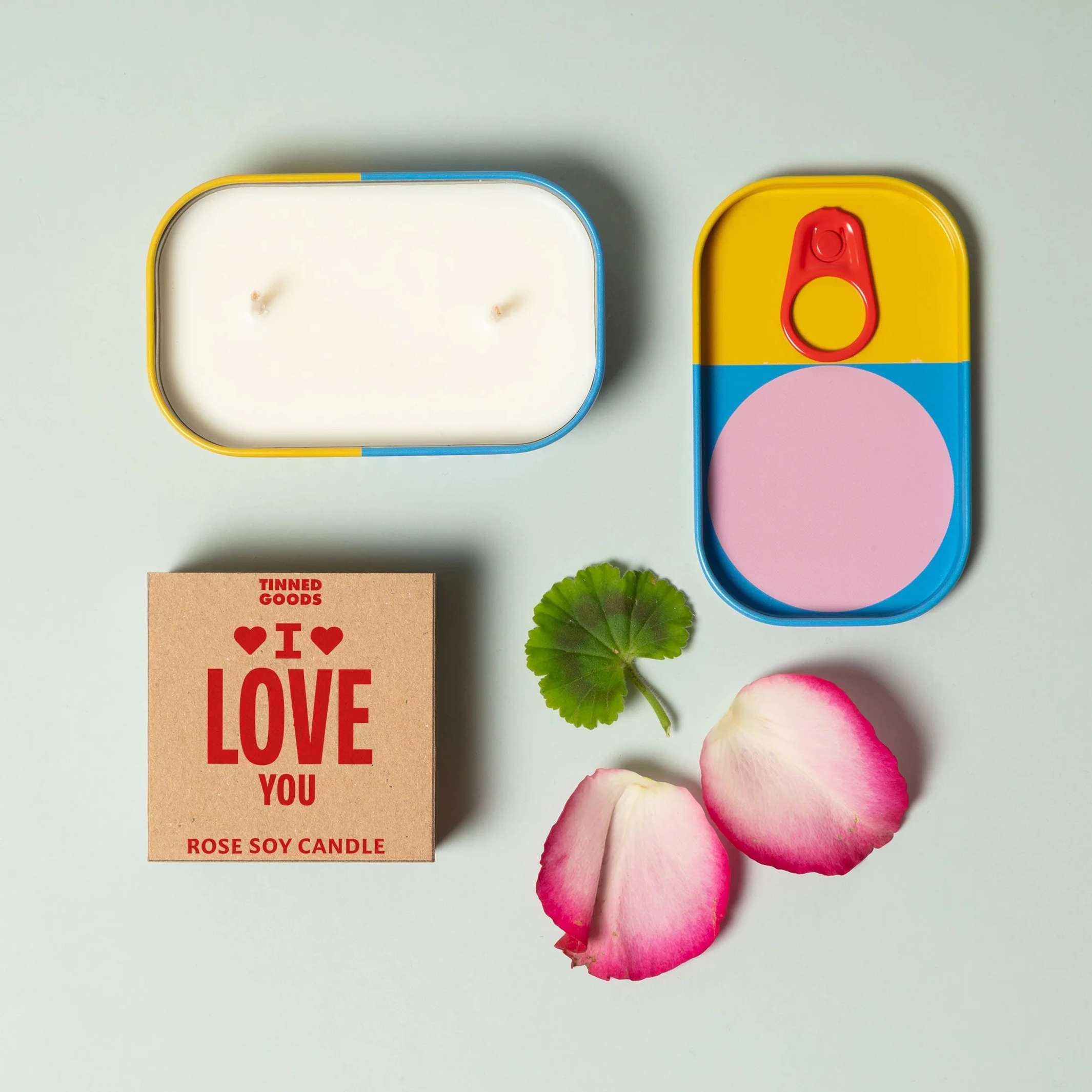 I LOVE YOU - Tinned Goods - Rosenduft Soja Kerze | Block Design