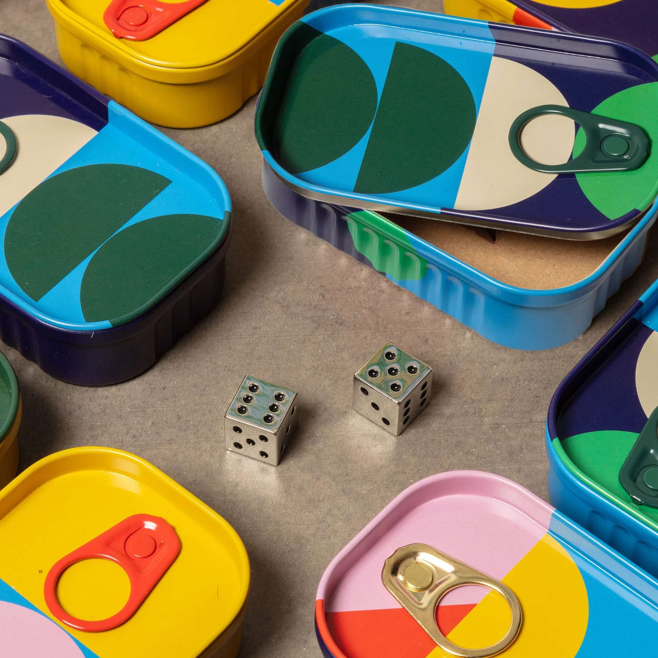 Würfelset "Be Lucky" – Metall · in Dose | Block Design