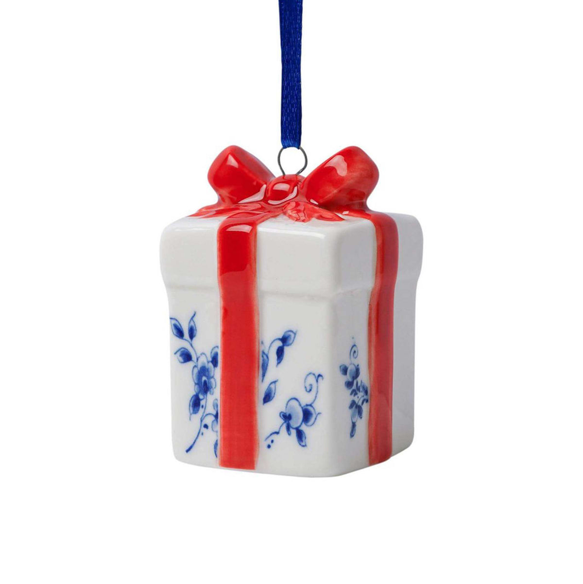 Gift Box Ornament – Porcelain · 6.5 cm | Heinen Delfts Blauw