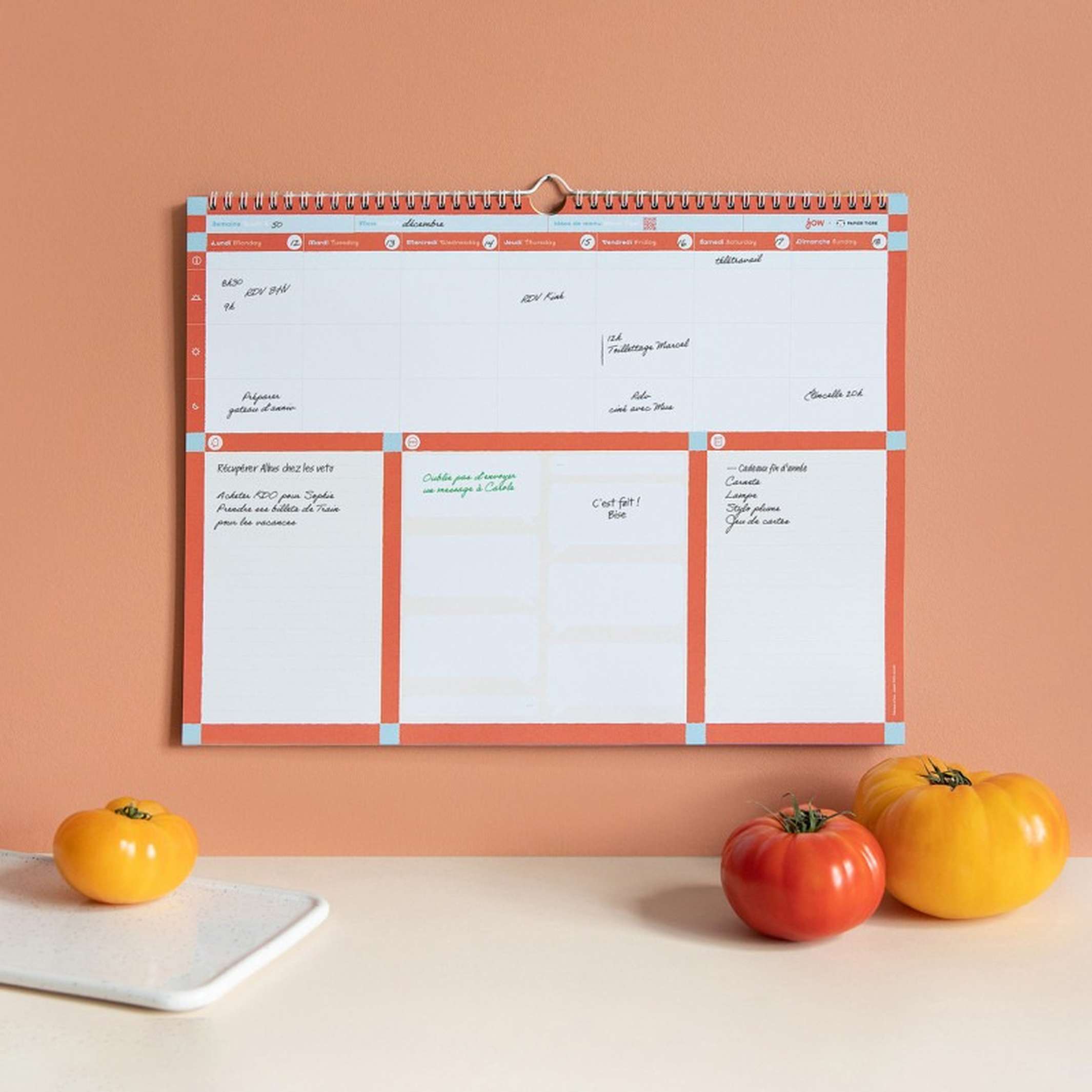 LE PLANNING HEBDO - Timeless Weekly Wall Planner - 40x31 cm | Papier Tigre