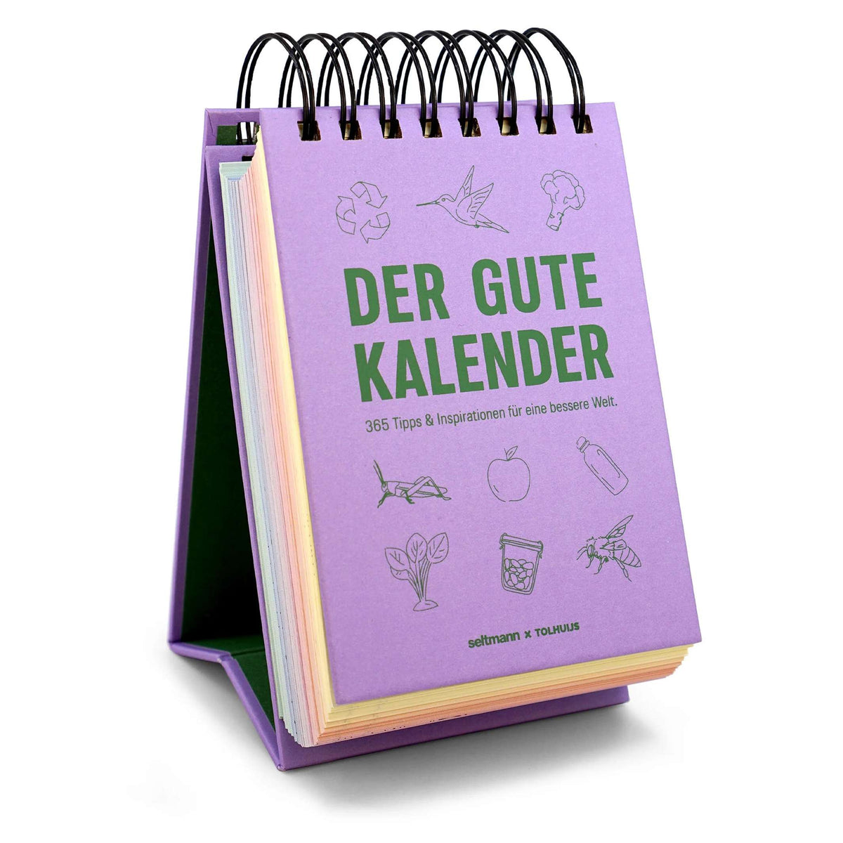 DER GUTE KALENDER - Inspirationen & Tipps für eine bessere Welt - Zeitloser Tischkalender mit Karton-Aufsteller - 13x16 cm | seltmann+söhne