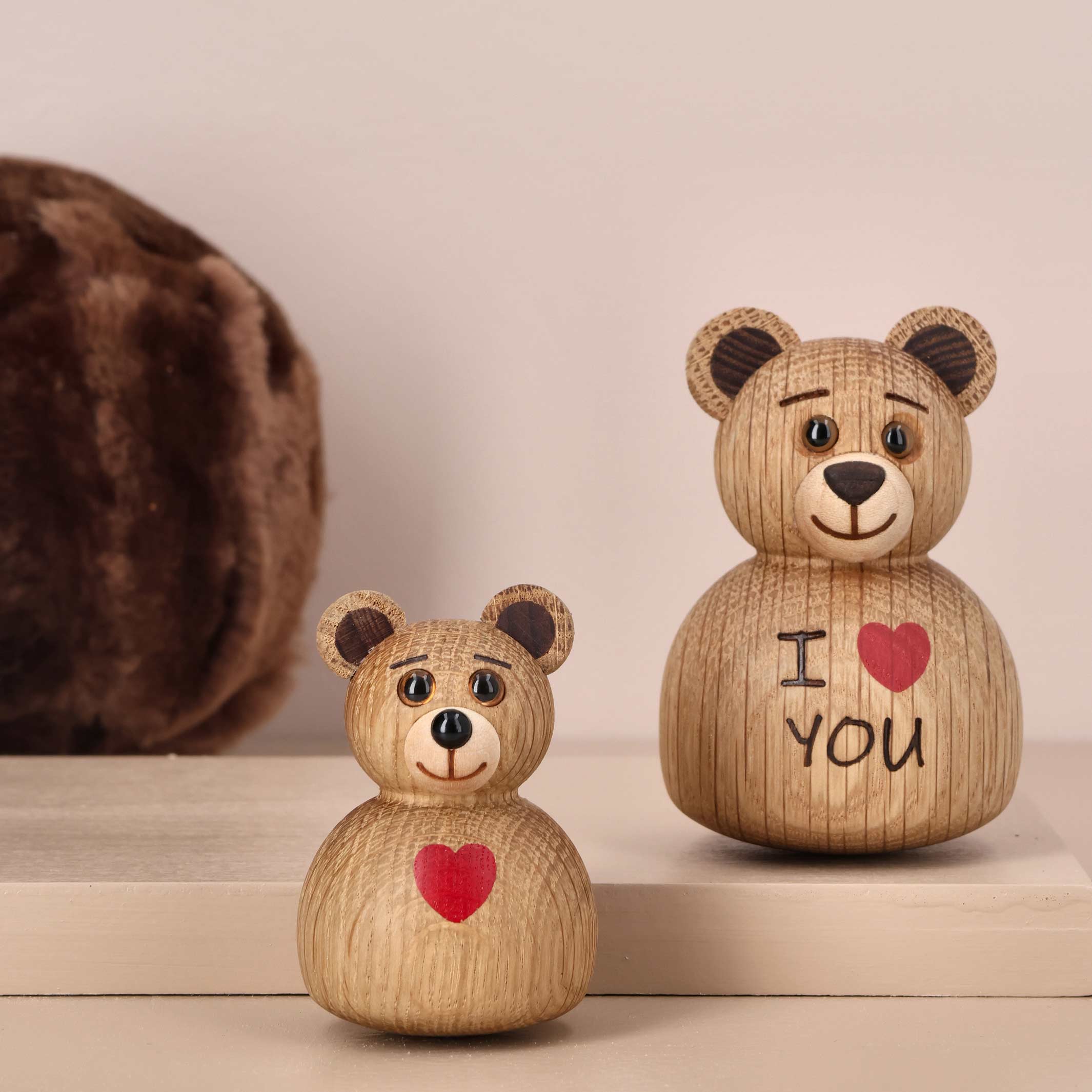 MINI TEDDY - Wooden Teddy Bear Roly-Poly Toy - 7 cm high - Thor Høy | Spring Copenhagen