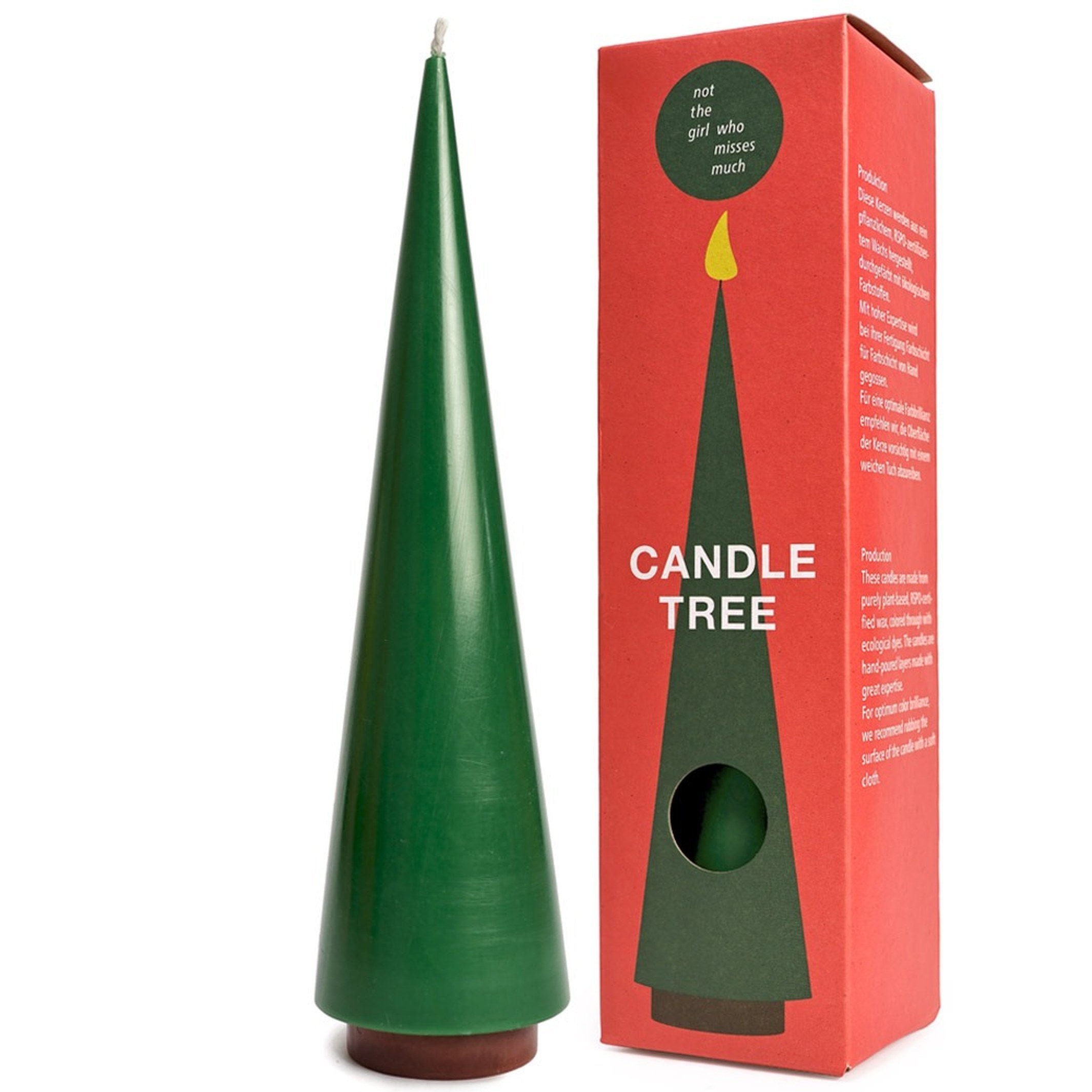 CHRISTMAS CANDLE TREE XL - Emerald Green Christmas Candle, 22 cm high | not the girl who misses much