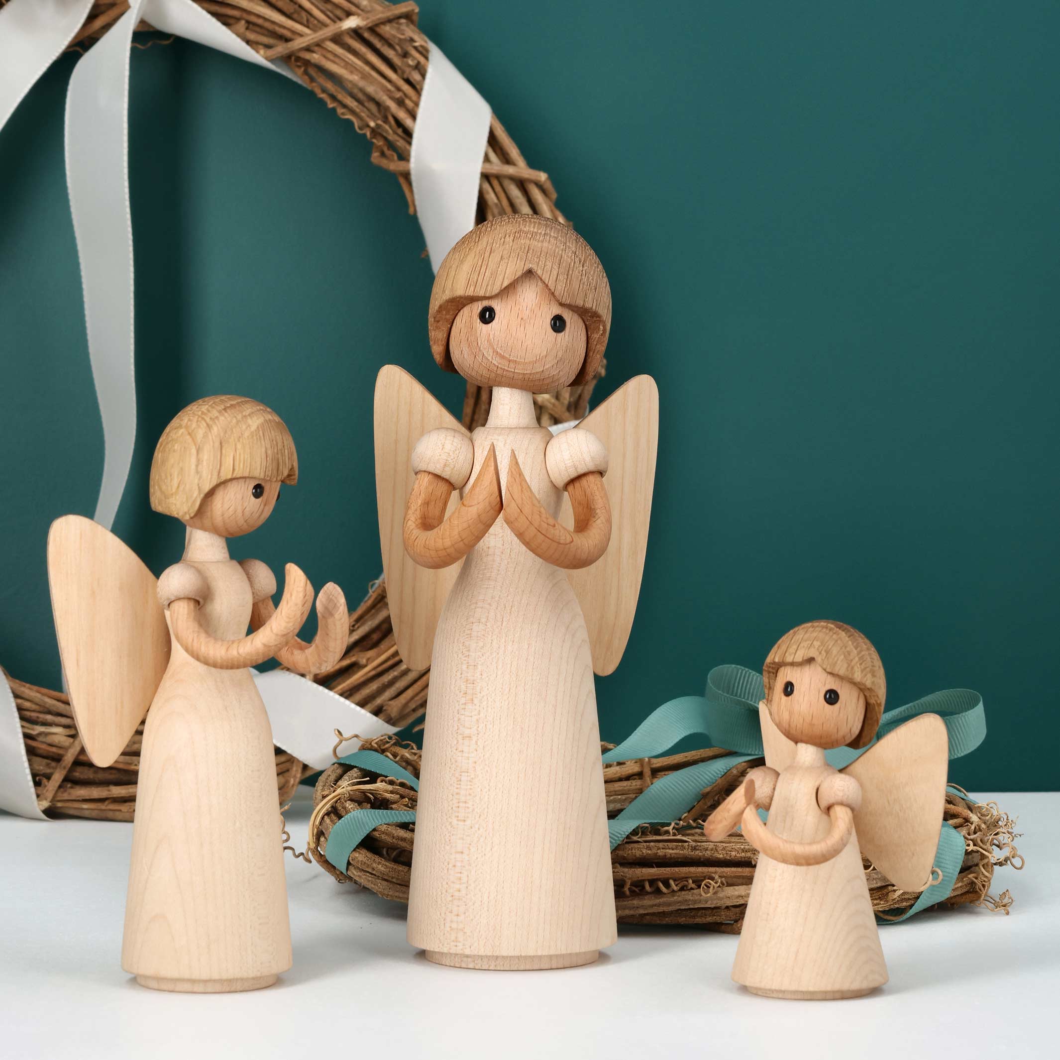 LUCIA - Large Wooden Angel - Decorative Figurine approx. 20 cm high | Chresten Sommer | Spring Copenhagen