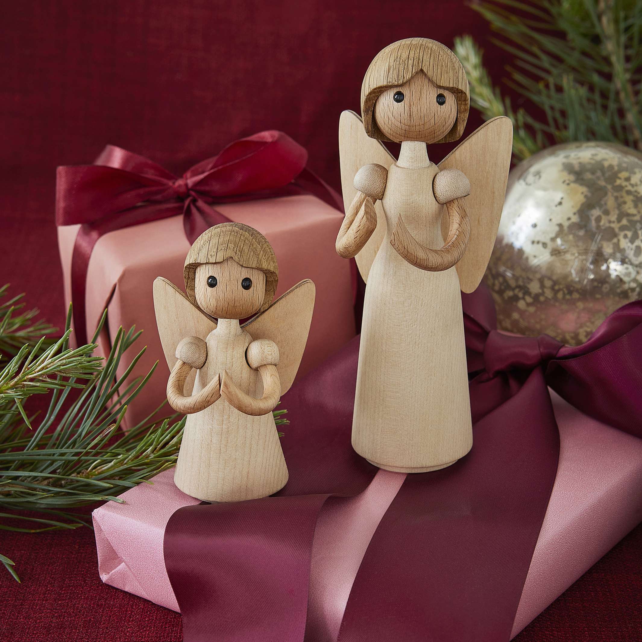 AURA - Small Wooden Angel - Decorative Figurine approx. 9 cm high | Chresten Sommer | Spring Copenhagen