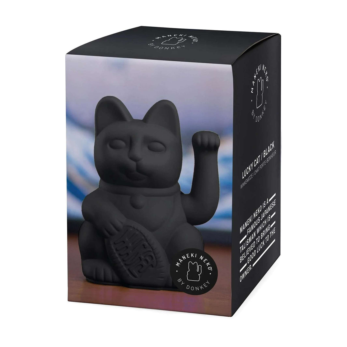 LUCKY CAT - Black Japanese Waving Cat - Talisman & Lucky Charm | Donkey Products
