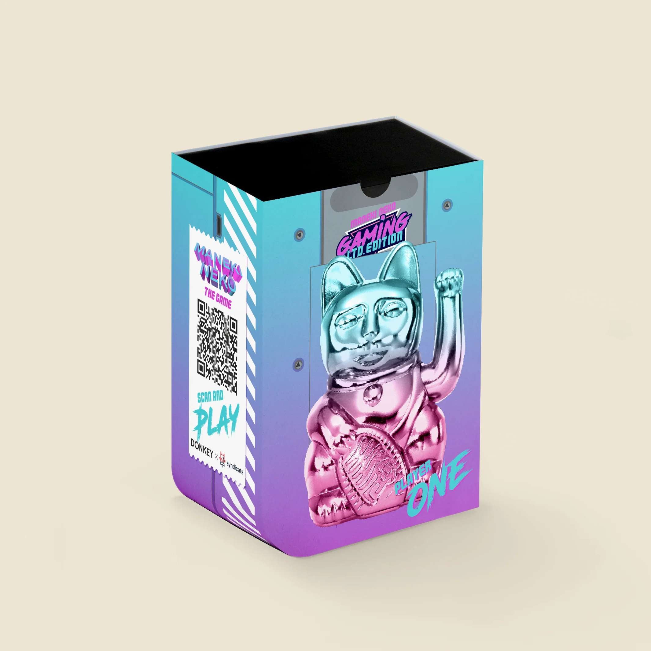 LUCKY CAT GAMING PLAYER 1 - metallicfarbige, japanische Winkekatze - Talisman & Glücksbringer | Donkey Products