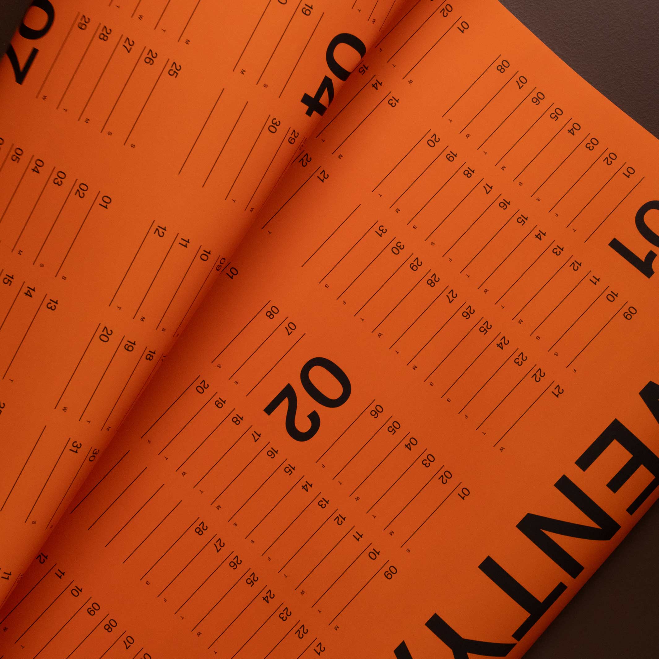 2026 YEARLY WALL CALENDAR - Tangerine Annual Wall Calendar - 60x85 cm Format A1 | KarstGoods