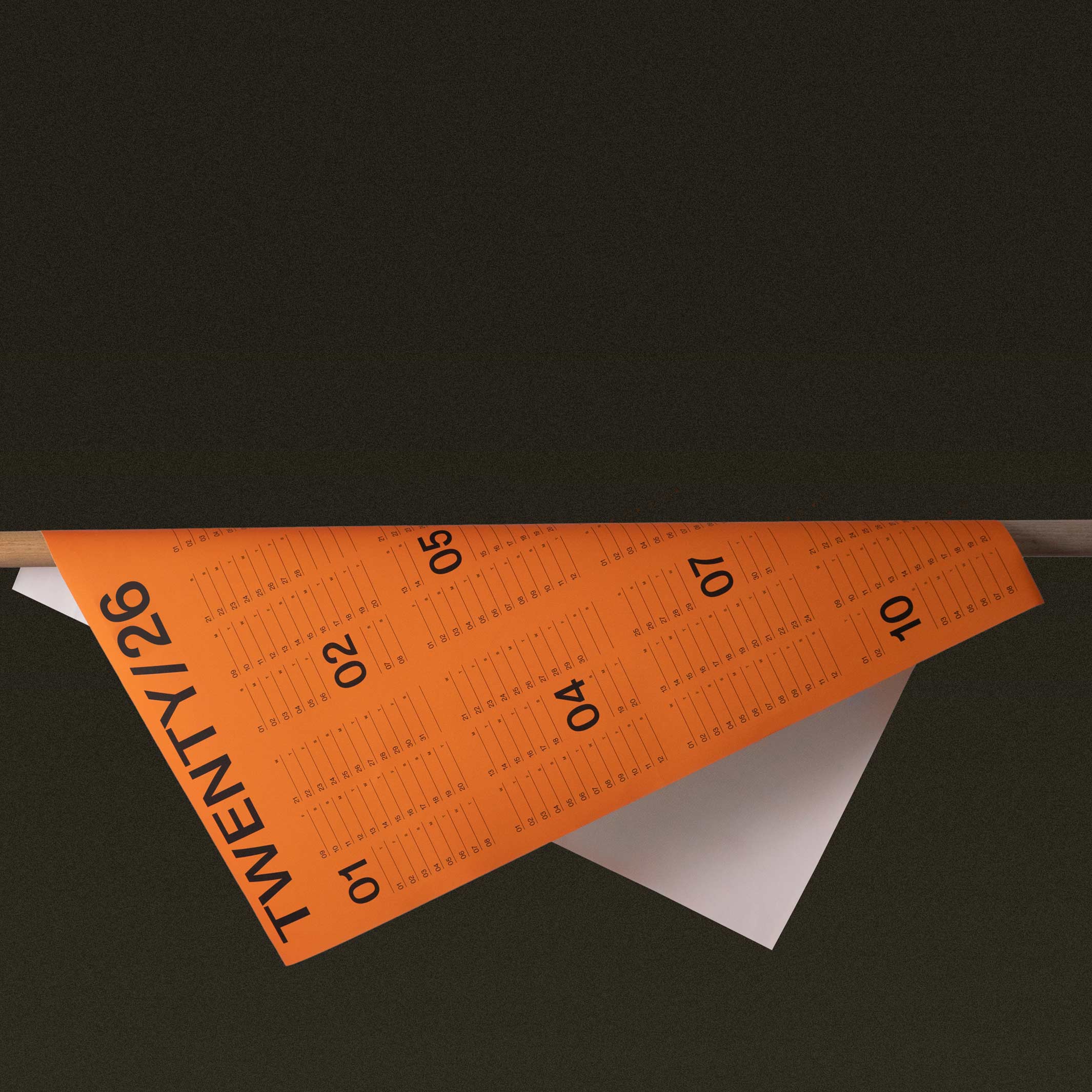 2026 YEARLY WALL CALENDAR - Tangerine Annual Wall Calendar - 60x85 cm Format A1 | KarstGoods