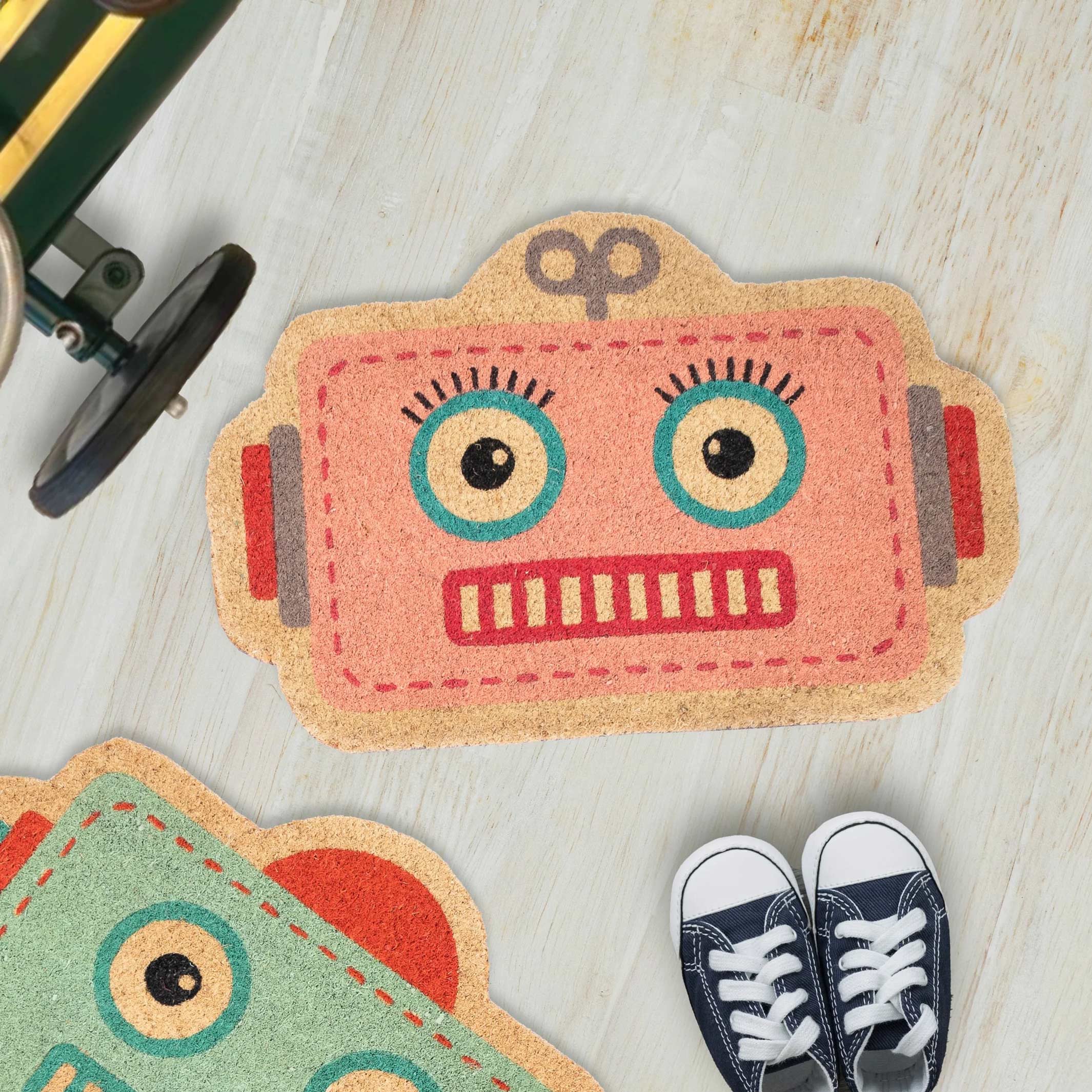 Fußmatte Roboter – Rosa · Kinder-Motiv · 60×40 cm | Fisura
