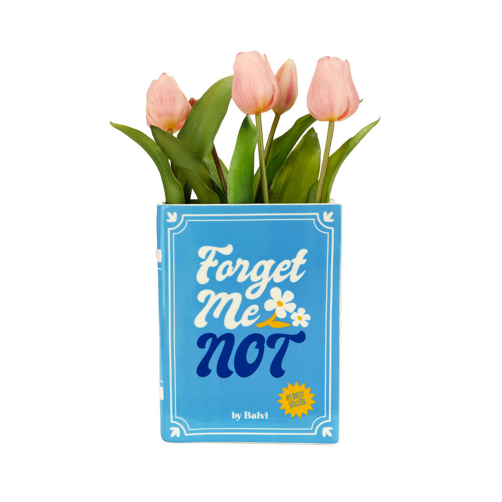 FORGET ME NOT BOOK VASE - Blue Vase in book form - H=20 cm | BALVI