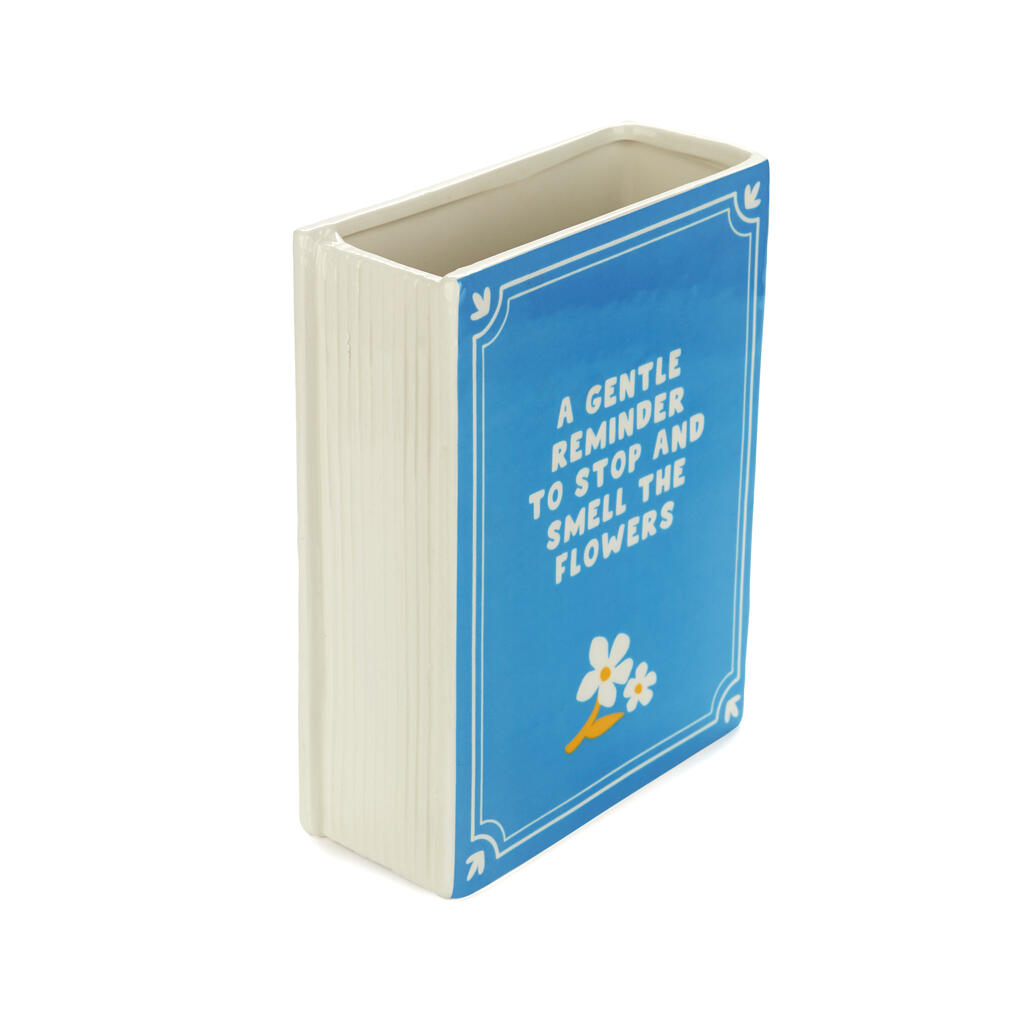 FORGET ME NOT BOOK VASE - Blue Vase in book form - H=20 cm | BALVI