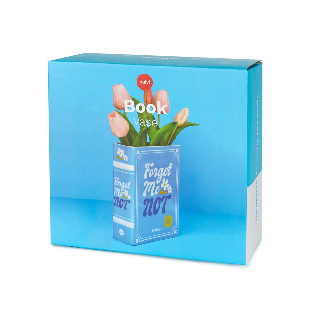 FORGET ME NOT BOOK VASE - Blue Vase in book form - H=20 cm | BALVI